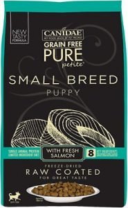 CANIDAE Grain-Free PURE Petite Salmon Formula Small Breed Puppy Limited Ingredient Diet Freeze-Dried Raw Coated Dry Dog Food