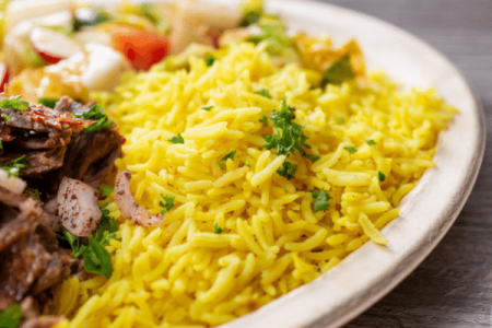 What are the ingredients used in yellow rice 